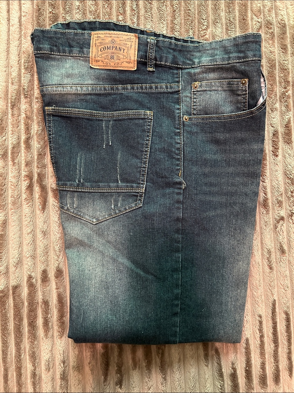 Relaxed Fit Men’s Denim Jeans - Washed Blue